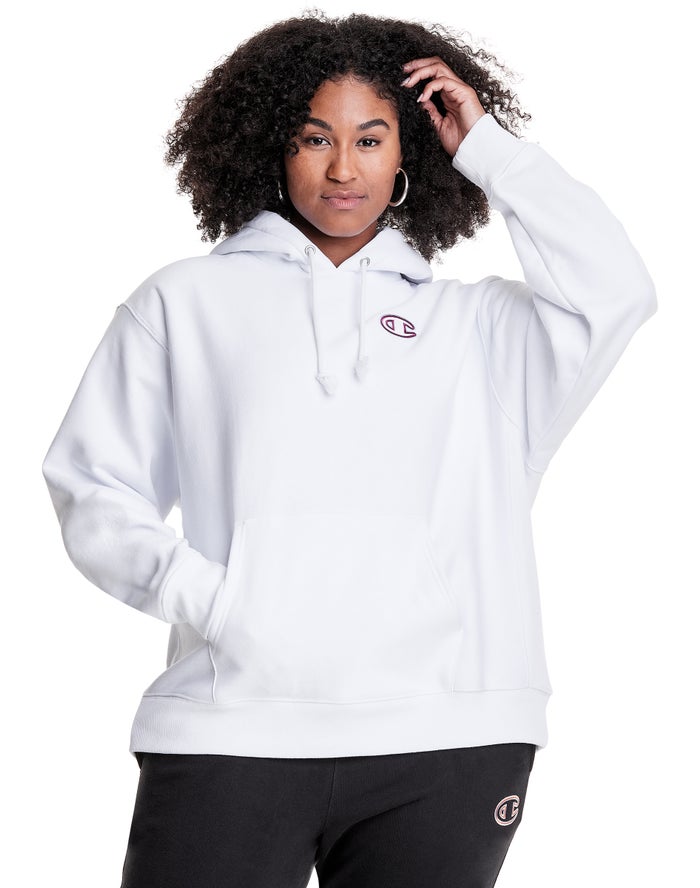 Champion Plus Reverse Weave Triple Outline Logo - Naisten Valkoinen Huppari - Suomi 1950238-LD